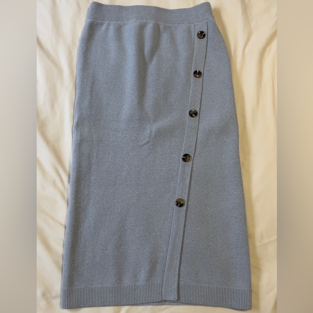 Who What Wear Knit MIDI Skirt Women’s US XS Gray